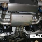 ランドローバー・ディフェンダー 110 OCTA V8  4.4L 【MILLTEK】OPF/GPF バック・システム – ノンリゾネーテッド・システム（音量大） リア・チップ ブルーチタン